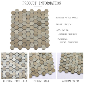 Mosaïque hexagonale en pierre <span class=keywords><strong>gris</strong></span> <span class=keywords><strong>clair</strong></span>, finition texturée et mate, pour sol et mur de salle de bain, projets en gros - Product Image 2