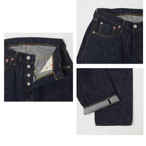 <b>Button</b> <b>Fly</b> Front Closure Japanese Selvedge Medium Wash Denim <b>Jeans</b> High Quality Vintage Streetwear Straight Leg Men's Slim Fit - Product Image 3