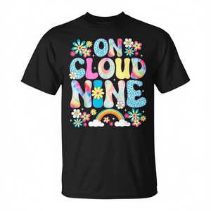 Camiseta de cumpleaños con diseño de flor On Cloud Nine, regalo para niños de 9 años - Product Image 2