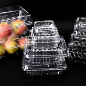 Hình chữ nhật rõ ràng Hộp nhựa <span class=keywords><strong>PET</strong></span> Nắp kéo vỏ sò vỉ Rau Trái Cây nho dâu tây punnet Khay vỏ sò bao bì - Product Image 5