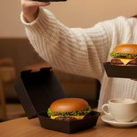 Boîtes personnalisées écologiques pour empanadas, boîte à hamburger en papier kraft, emballage de repas pour restauration rapide