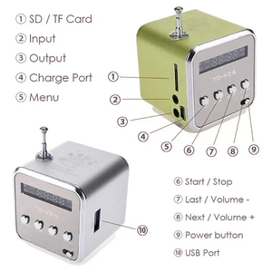 TD-V26 Xách Tay Mini BT Hộp Loa Kỹ Thuật Số FM <span class=keywords><strong>Internet</strong></span> Tdv26 FM Đài Phát Thanh Loa USB SD Máy Nghe Nhạc Thẻ Cho Điện Thoại PC Âm Nhạc Máy Nghe Nhạc - Product Image 2