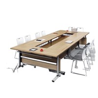 Table longue extensible moderne, bureau simple à roulettes, chaise de formation, table de conférence pliante, mobile et combinable