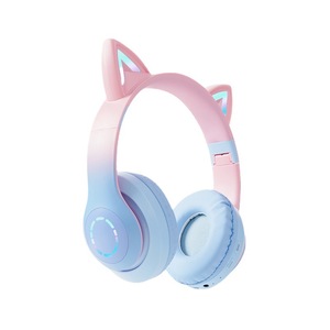 <span class=keywords><strong>Casque</strong></span> sans fil lumineux à dégradé de couleurs, Bluetooth 5.3, circum-auriculaire, pour le gaming, avec microphone et lecteur de carte TF – Parfait - Product Image 4