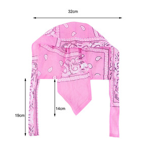 Vente en gros Logo personnalisé cheveux Durag tête de mort casquette <span class=keywords><strong>Bandana</strong></span> tête enveloppe Biker bonnet casquette <span class=keywords><strong>Bandana</strong></span> chapeau chimio casquette rosée chiffon pour hommes femmes - Product Image 2