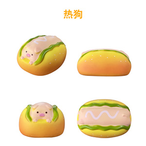 Juguete Antiestrés Kawaii de PU, Juguete de Espuma de PU con Forma de Pan de Hot Dog, Juguete de Alimentos de Espuma de PU con Logotipo Personalizado para Niños - Product Image 5