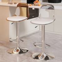Chaise de bar en acrylique, tabouret haut de ménage transparent, chaise réglable