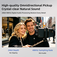 Microphone Lavalier Sans Fil 2,4 GHz Portée 300m – Équipement Audio Portable pour Créateurs de Vlogs, Réalisateurs, Présentateurs et Filmmakers Professionnels