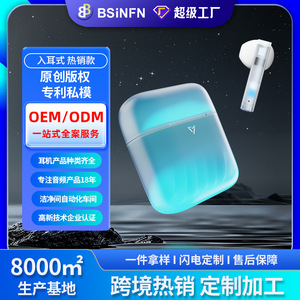 TWS Earphones With RGB <b>Light</b> Type C Charging Touch Control Noise Cancelling For <b>Gaming</b> Bluetooth 5.0 Wireless Earbuds - Product Image 4