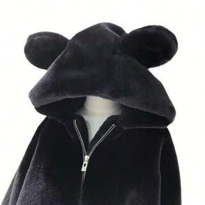 Custom Logo Cotton Winter Warm Cute Ear Fleece Pullover Oversized Sweatshirt Woman Wool Embroidery <b>Zip</b> <b>up</b> <b>Hoodie</b> - Product Image 1