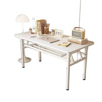 Table pliante en acier inoxydable pour un usage domestique Bureau d'étude de salle à manger simple Aucune installation requise pour le stock de bureau de location de maison