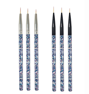 Lot de 3 pinceaux transparents à paillettes pour nail art, pour dessin au gel et manucure - Product Image 1