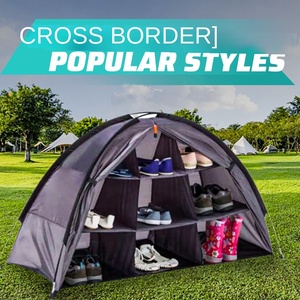 Cross-Border 9-Compartment Outdoor Storage Cabinet Square Oxford Fabric Foldable <strong>Shoe</strong> Rack <strong>Tent</strong> for Camping Dinner Storage - Product Image 2