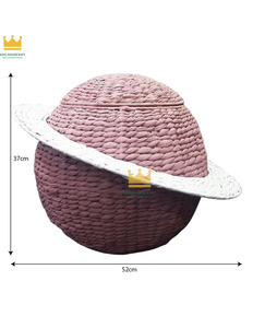 Cesta de Almacenamiento en Forma de Saturno Hecha a Mano, Cesta de Jacinto de Agua para Habitaciones Infantiles, Decoración del Hogar - Product Image 5
