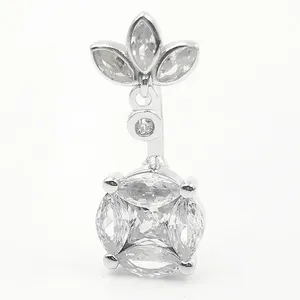 Nouvelle Collection : Bijou de Piercing Papillon en Argent Sterling 925 Incrusté de Zircons pour Femme – Anneau de Nombril Tendance - Product Image 1