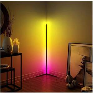Lampade da Terra Nordiche Verticali Design Moderno Vintage <span class=keywords><strong>Luce</strong></span> Halo RGB da Terra Lampada da Soggiorno a LED Intelligente con Treppiede - Product Image 3