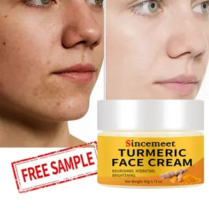 Free Sample Turmeric Face Cream Anti Aging Wrinkle Acne Day Night Moisturizing Hyaluronic Acid Collagen Whitening Cream 50g