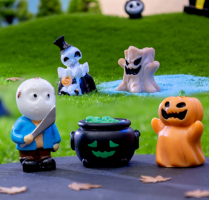 Figuras <span class=keywords><strong>de</strong></span> Resina <span class=keywords><strong>de</strong></span> Halloween al por Mayor, Mini Regalos para Niños, Juguetes Coleccionables, Miniatura <span class=keywords><strong>de</strong></span> Árbol, Castillo del Demonio <span class=keywords><strong>de</strong></span> la <span class=keywords><strong>Muerte</strong></span>, Bruja Voladora, Calabaza Fantasma - Product Image 3