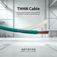 Cable THHN THWN de 10, 12 y 14 AWG, conductor de cobre trenzado, aislamiento de PVC y revestimiento de nailon, cable eléctrico