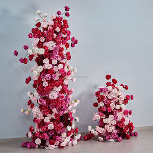 Composition florale artificielle de luxe, <span class=keywords><strong>colonne</strong></span> florale de mariage, décoration de fond en roses <span class=keywords><strong>pour</strong></span> fête, événement, cérémonie, décoration de scène - Product Image 4