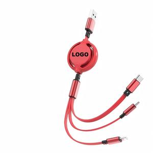 Vendita calda portatile Usb un Multi cavo di ricarica, 3 in <span class=keywords><strong>1</strong></span> cavo di ricarica retrattile veloce può Logo personalizzato - Product Image 5