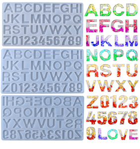 แม่พิมพ์ซิลิโคนตัว<span class=keywords><strong>อักษร</strong></span>และตัวเลข OCHCHO - แม่พิมพ์ตัวอักษรและตัวเลขเรซิ่นอีพ็อกซี่สำหรับทำจี้ DIY, การทำเครื่อง<span class=keywords><strong>ป</strong></span>ระดับ, อุ<span class=keywords><strong>ป</strong></span>กรณ์งานฝีมือ - Product Image 1