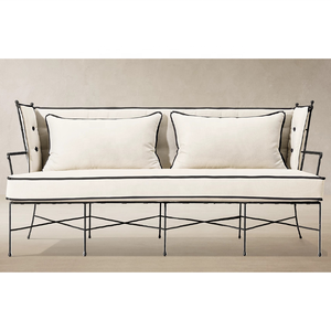 Sofá de Acero Inoxidable para Exteriores con Estructura con Recubrimiento en Polvo, <span class=keywords><strong>Asientos</strong></span> Modernos para Patio y <span class=keywords><strong>Terraza</strong></span>, Ideal para Salas de Hotel - Product Image 1
