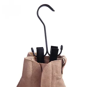 Non Slip Boots Hangers Double Clips for Boots Socks Bags Metal Hanger