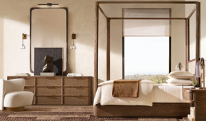 <span class=keywords><strong>Commode</strong></span> en chêne naturel de haute qualité avec neuf tiroirs <span class=keywords><strong>et</strong></span> tressage en rotin - Product Image 3