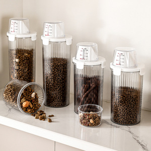 Pet Food Airtight Container 800Ml 1350Ml 1800Ml Cylinder Clip On Lid For Cat Dog Food Storage - Product Image 3