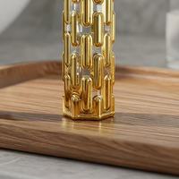 Frasco de Perfume Pequeño de 10ml, de Vidrio Dorado Cilíndrico con Rejilla, Bola Rodante, Atomizador, Recargable, Muestra de Aceite de Perfume, Lujoso