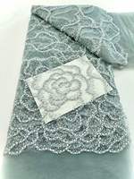 Tissus en dentelle perlée à sequins de haute qualité pour robes de mariée nigérianes et sacs de 5 yards