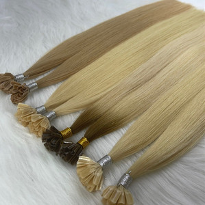 مخزون كبير أعلى جودة ضعف الانتباه عذراء ريمي شعر طبيعي أشقر u نصائح/مسمار نصائح الكيراتين وصلات شعر - Product Image 1
