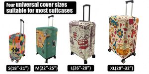 Housse de protection personnalisée pour valise, en tissu polyester extensible, avec logo imprimé sur mesure - Product Image 2