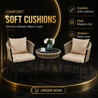 Ensemble de mobilier de loisirs de luxe en fer forgé pour patio extérieur - Table et chaises multifonctionnelles pour hôtels et restaurants avec support - Vente en gros