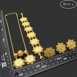 Zhuerrui – ensemble de <span class=keywords><strong>bijoux</strong></span> de maman plaqué or 18 carats, cadeau de fête des mères de haute qualité, dernier Costume italien, <span class=keywords><strong>bijoux</strong></span> de mariée simples HA16051001 - Product Image 6