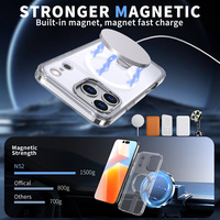Coque de protection magnétique mate avec support invisible pour iPhone 17, 17 Pro, 17 Pro Max, 17 Air, 16, 15