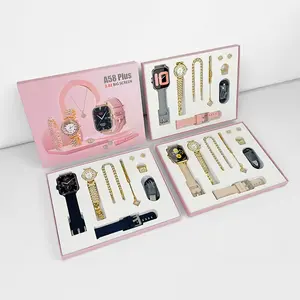 A58 Plus jam tangan pintar wanita, arloji cerdas layar besar 2.02 inci pengisian daya magnetik, gelang detak jantung olahraga dengan perhiasan untuk wanita
