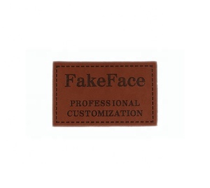 Low MOQ Wholesale Sew on Garment Sewing Patch Custom PU Leather Embossed Logo Badges PU <strong>Jeans</strong> Patch Leather <strong>Labels</strong> - Product Image 6