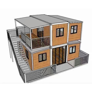 Expédition 20Ft 40Ft Maison de Conteneur Extensible Préfabriquée Villa Préfabriquée Portable en Acier 2 Chambre à coucher avec Salle de Bain - Product Image 3