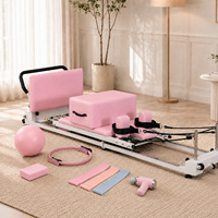 Kit de Pilates pliable rose pour studio et maison |   Optimisation de l'espace, glissement silencieux, idéal pour les petits appartements, facile à ranger