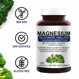 MAGNESIO GLICINATO MALATO MAXIMA ABSORCIÓN AÑADIDO VITAMINA D3 SEMILLAS VERDURAS 120-Cápsula RECIÉN NACIDO EXCLUSIÓN SOPORTE MUSCULAR - Product Image 3