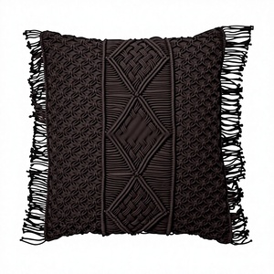 Housse de coussin en macramé 100% coton Boho housse de coussin en macramé par ITHL - Product Image 1