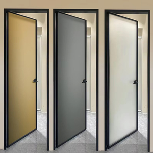 Porte pivotante de bureau en aluminium avec cadre en aluminium, porte en verre trempé, porte pivotante en verre et aluminium - Product Image 2