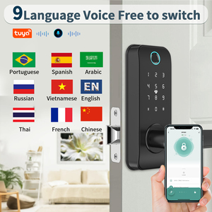 Single Latch Key Card Tuya <strong>Smart</strong> APP <strong>Fingerprint</strong> Password Keyless Apartment RoomSmart Door <strong>Lock</strong> Digital Door <strong>Lock</strong> with Handle - Product Image 2