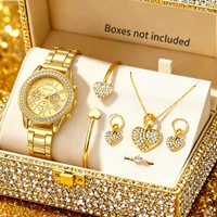 Montre à quartz de luxe pour femme au design unique, avec bracelet en alliage romain entièrement serti de diamants et collier assorti pour ensemble de bijoux