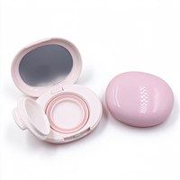 Boîtier compact rond recyclable pour poudre cosmétique, fard à joues et fard à paupières, avec miroir, personnalisable en couleur et avec logo de marque privée