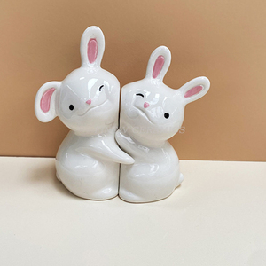 Clip de livre de décoration de chambre modèle lapin pâques lapin décoration de dessin animé serre-livres en céramique tirelire multifonction - Product Image 6