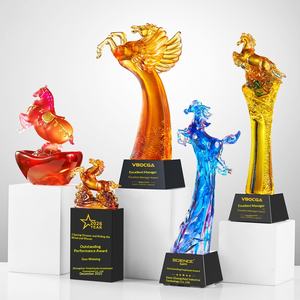 Trofeo de Cristal con Cabeza de Caballo Metálica 2026, Adornos de Pegaso, Medalla para Equipo Campeón Ecuestre y Personal Destacado - Product Image 1