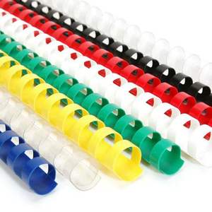 Белое, черное, синее, желтое, 19 мм, Переплетное кольцо, 21 петля, длинная пластиковая расческа, пластиковая переплетка - Product Image 4